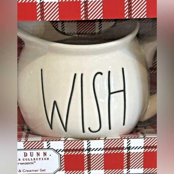 Rae Dunn by Magenta Sugar & Creamer Joy Wish Boxed Holiday Christmas Gift Set - Picture 3 of 6